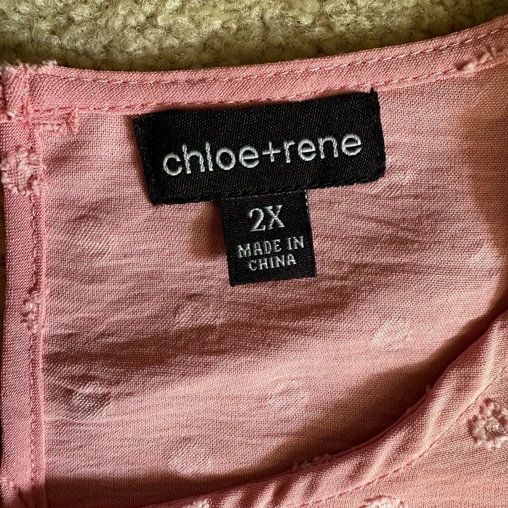 Chloe + Rene Pink Ruffled Sleeve Blouse - Picture 3 of 7